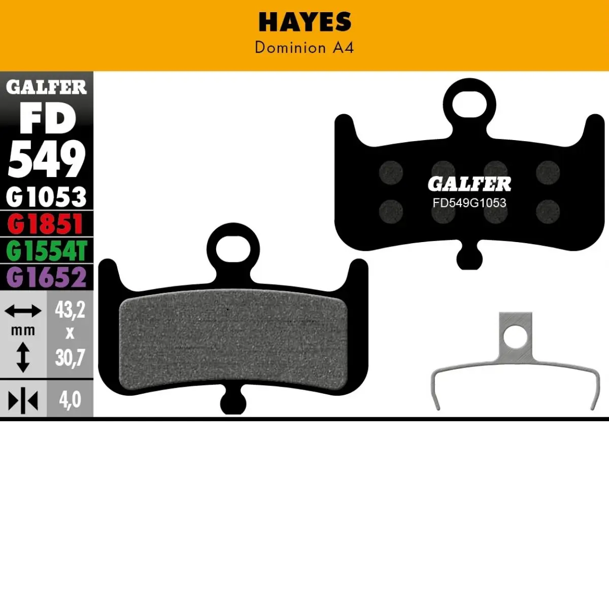 GALFER - BRAKE PADS - HAYES DOMINION A4 image 9