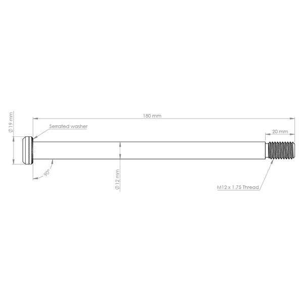 Burgtec 180mm x 12mm 1.75mm Pitch Rear Axle image 10