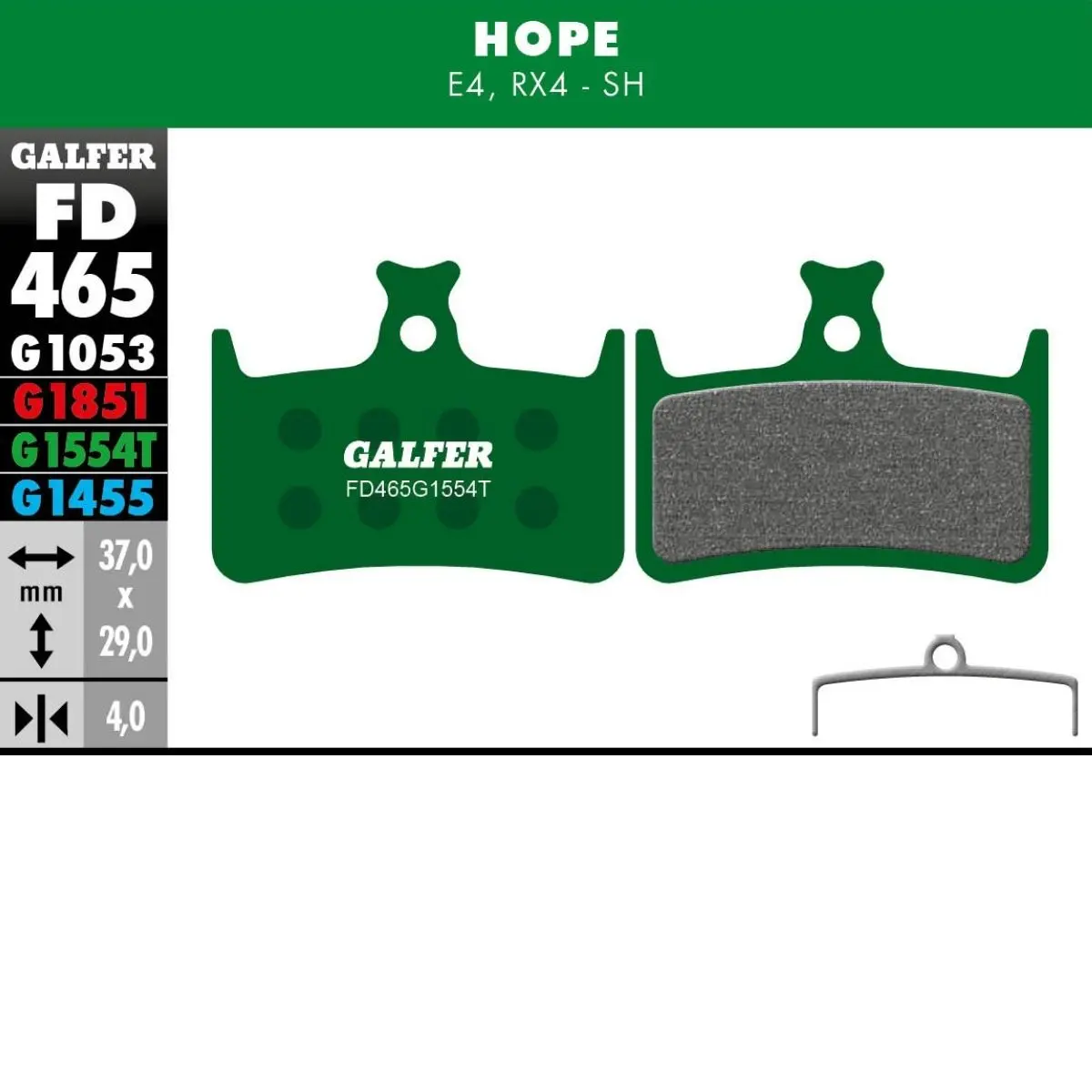 GALFER - BRAKE PADS - HOPE E4 image 9