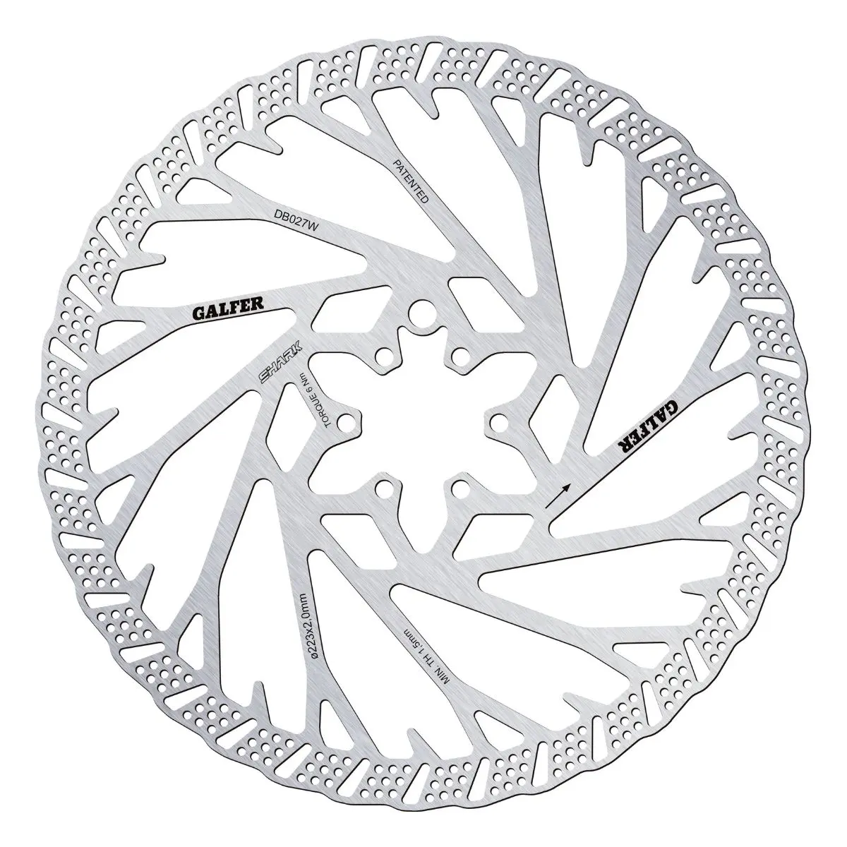 GALFER - MTB SHARK DISC ROTOR - 6-BOLT - 2MM image 3