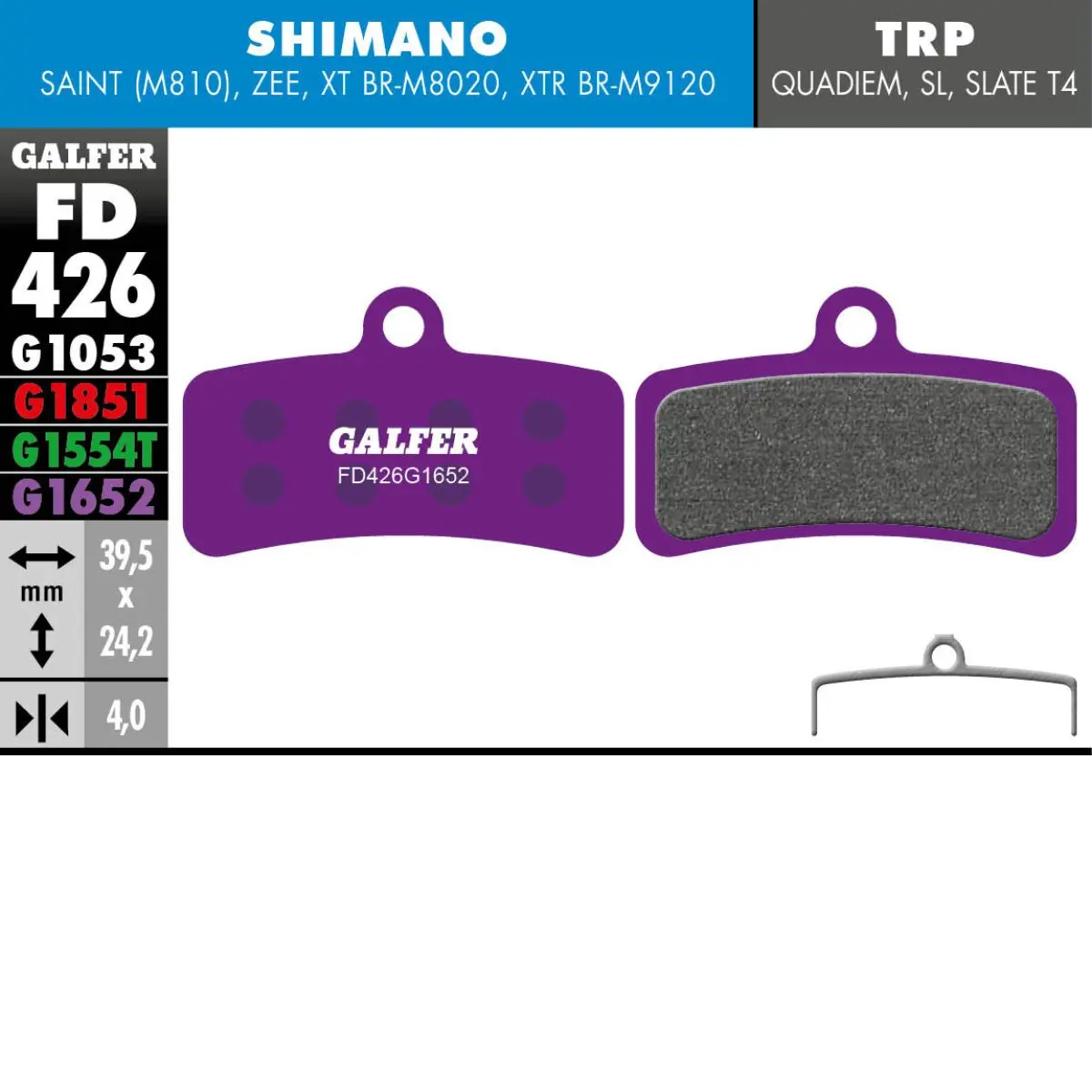 GALFER - BRAKE PADS - SHIMANO FOUR PISTON image 12