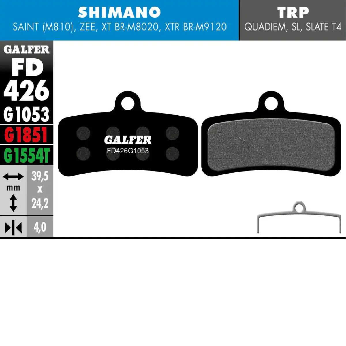GALFER - BRAKE PADS - SHIMANO FOUR PISTON image 9