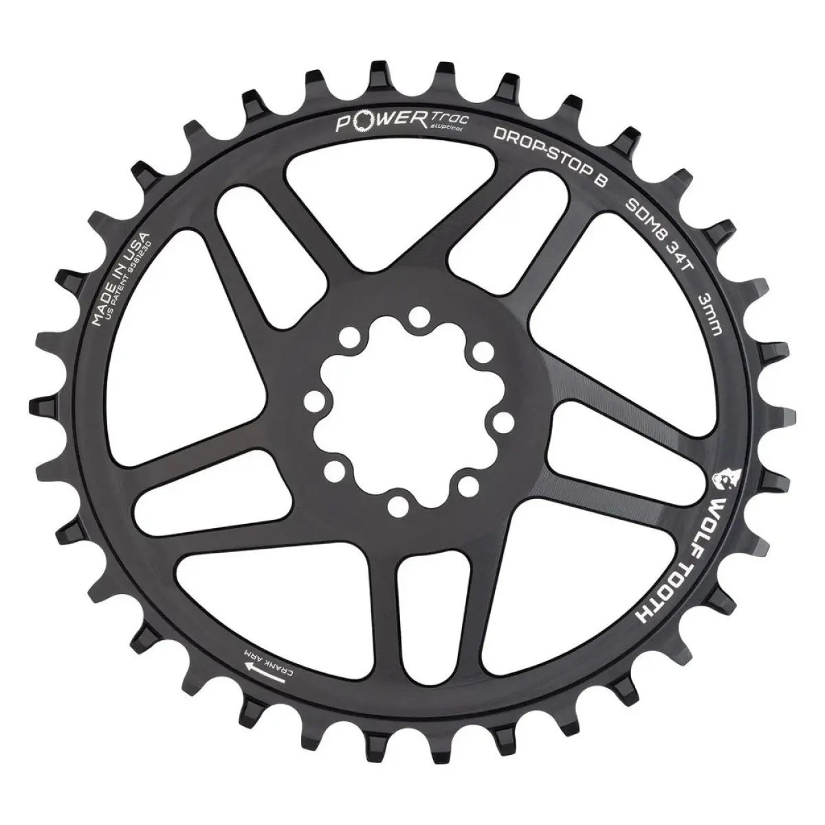 SRAM DM MTB 8-BOLT OVAL DROP-STOP B CHAINRING - 3MM OFFSET