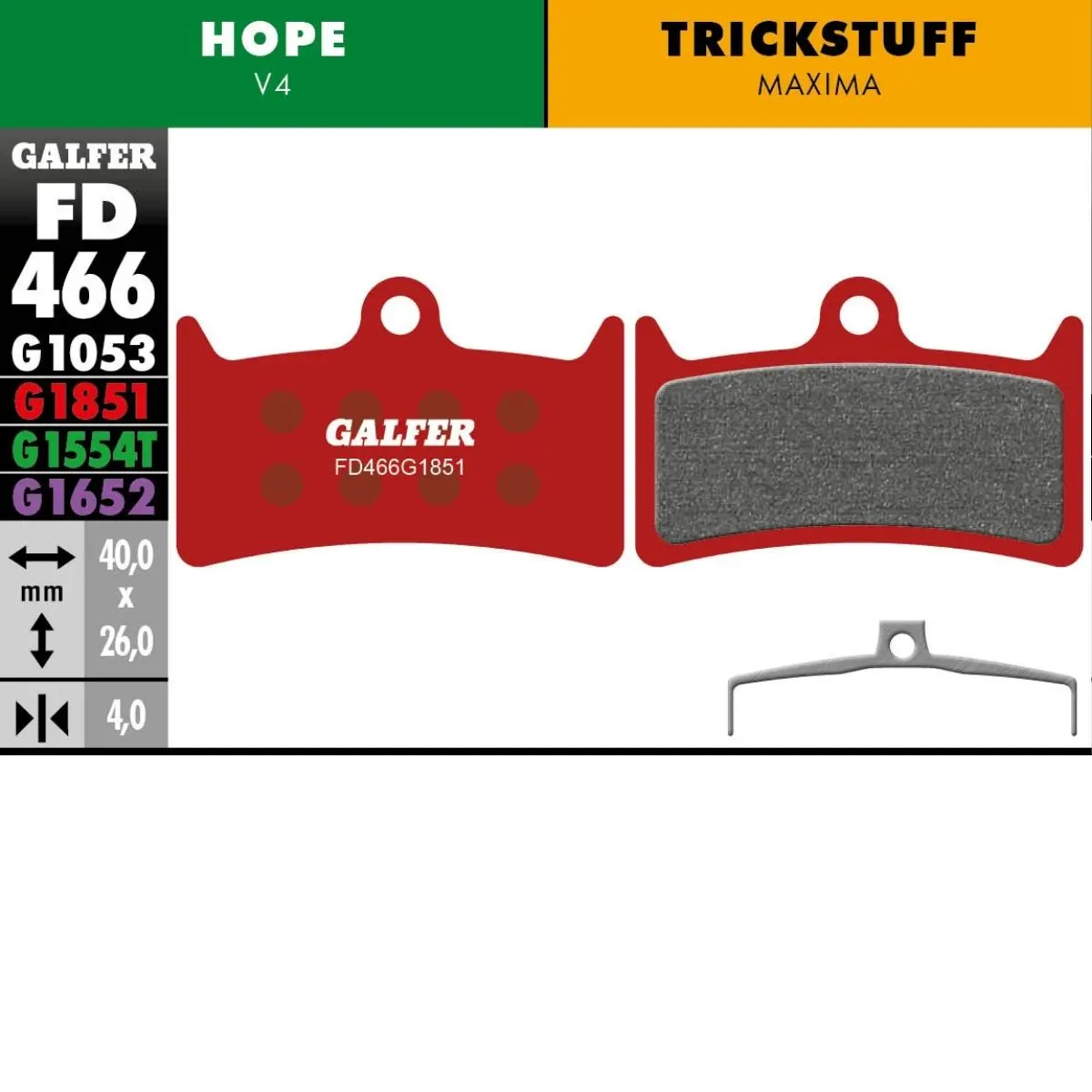 GALFER - BRAKE PADS - HOPE V4 image 10