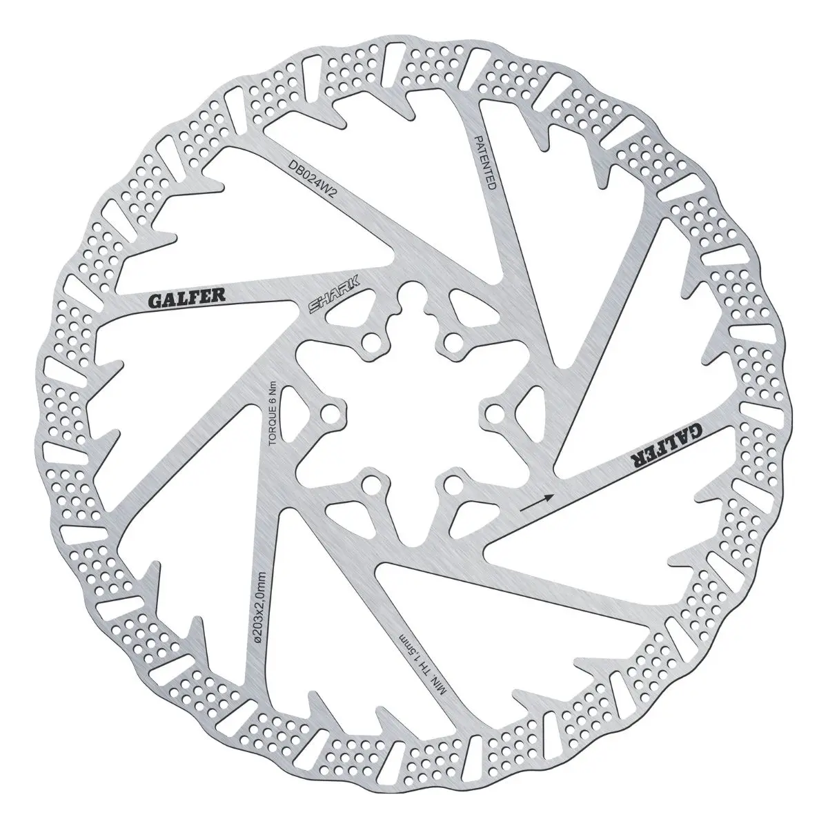 GALFER - MTB SHARK DISC ROTOR - 6-BOLT - 2MM image 2