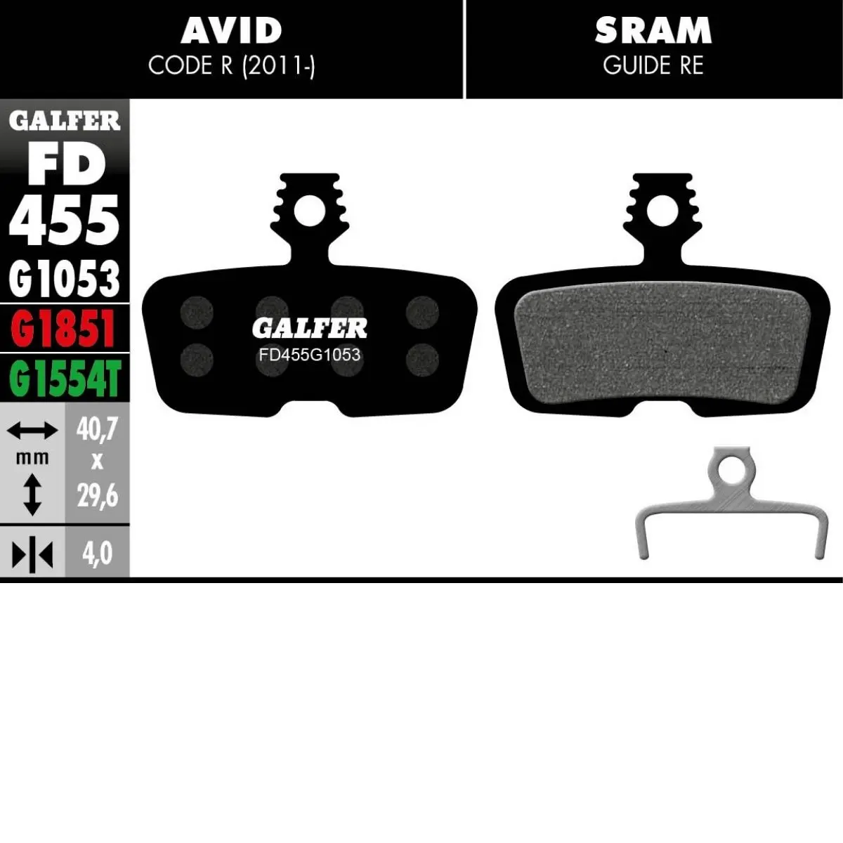 GALFER - BRAKE PADS - SRAM CODE image 9