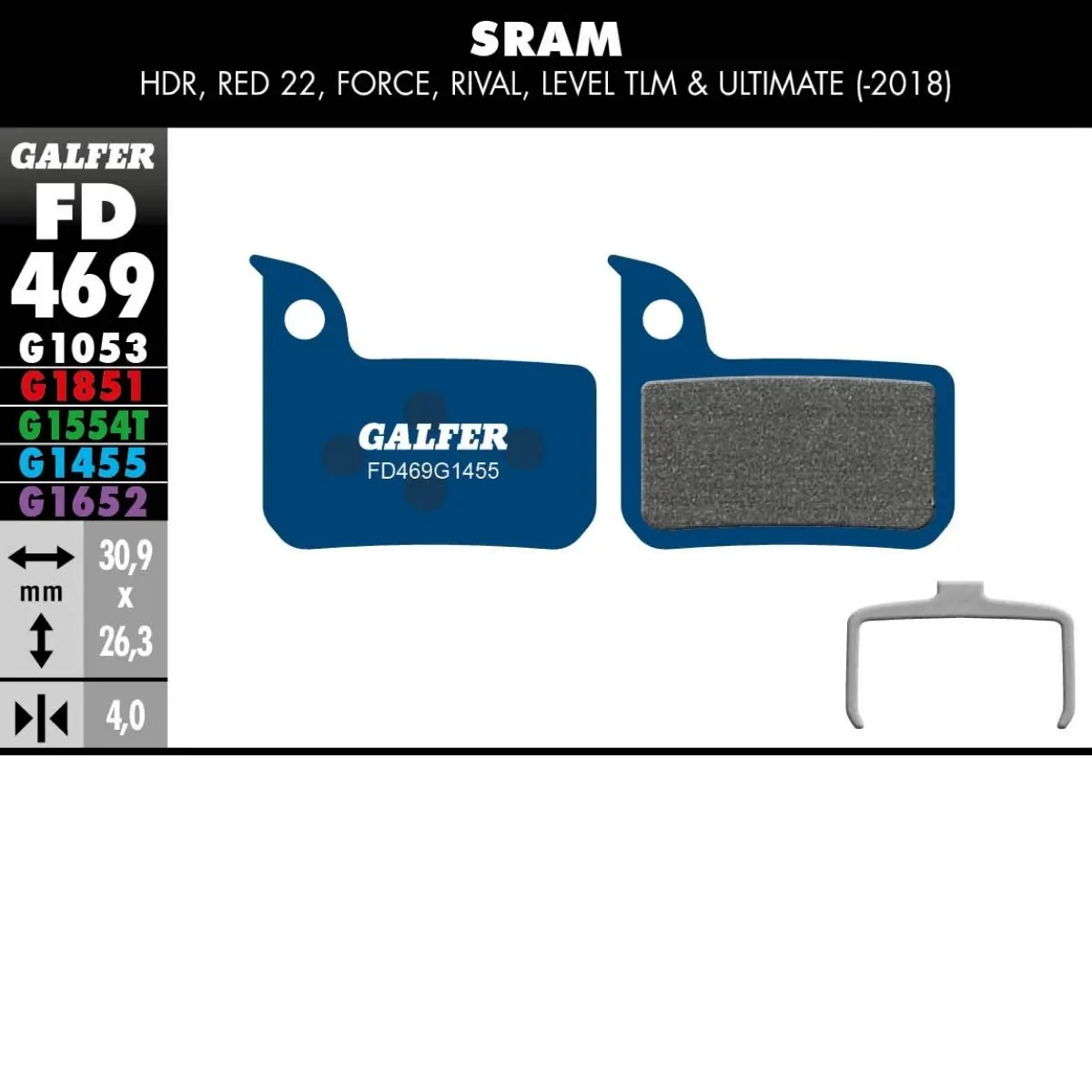 GALFER - BRAKE PADS - SRAM ROAD / LEVEL MONOBLOCK image 12
