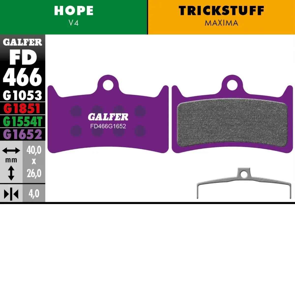 GALFER - BRAKE PADS - HOPE V4 image 12