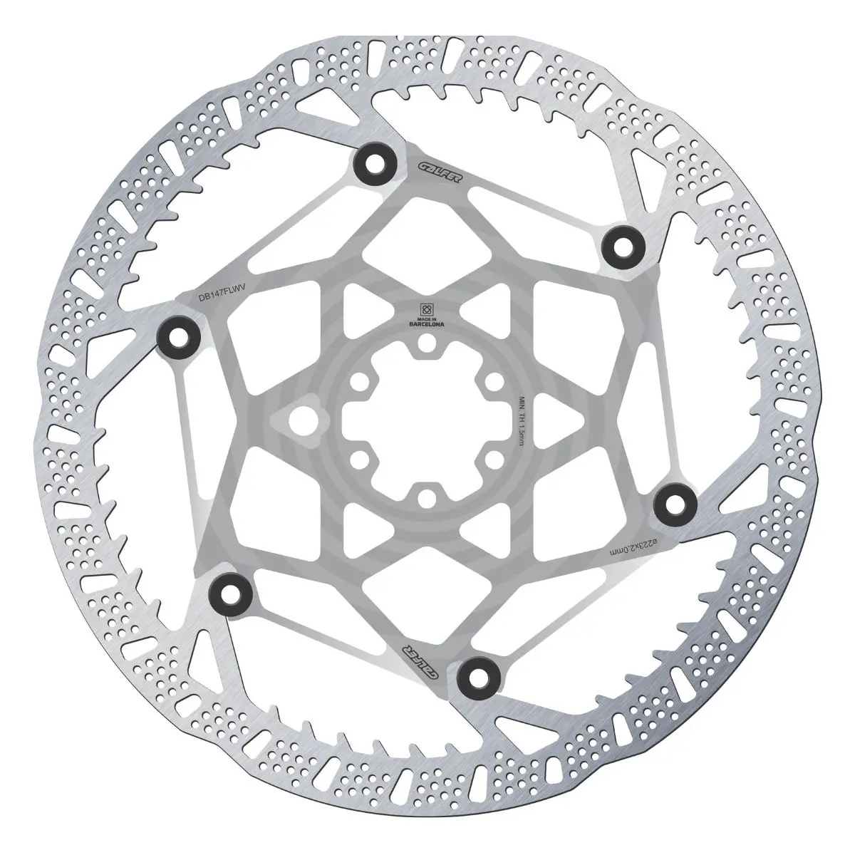 GALFER - MTB SHARK EVO DISC ROTOR - 6-BOLT - 2MM - RAW SILVER CORE image 2