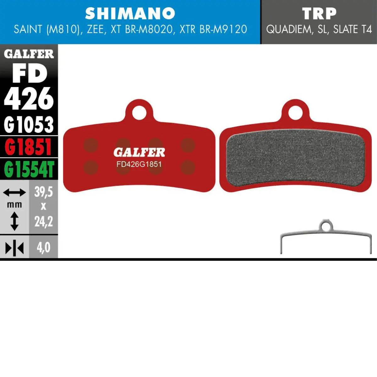 GALFER - BRAKE PADS - SHIMANO FOUR PISTON image 10