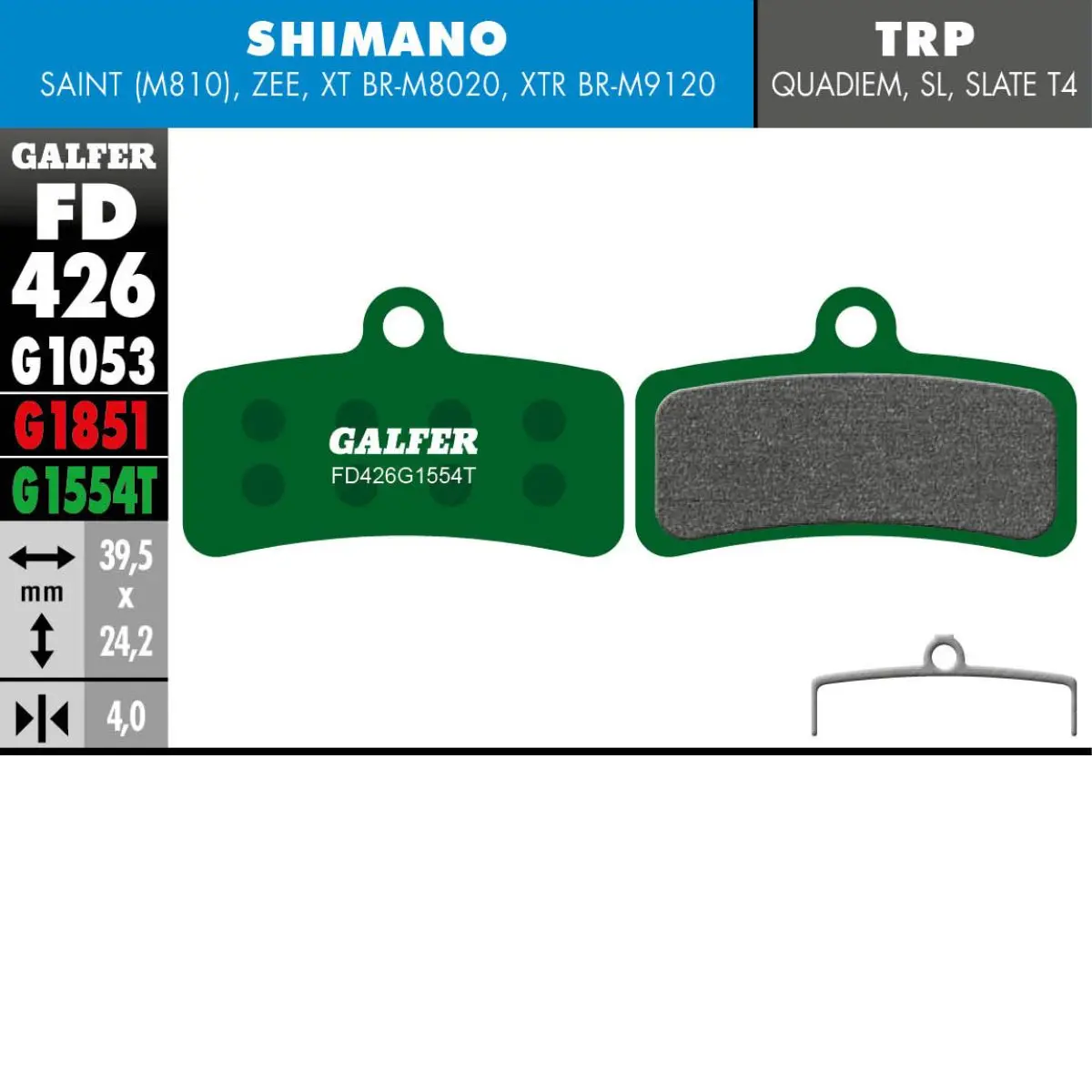 GALFER - BRAKE PADS - SHIMANO FOUR PISTON image 11