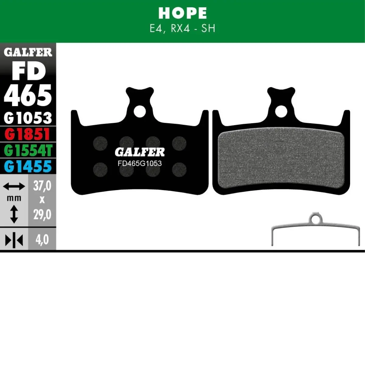 GALFER - BRAKE PADS - HOPE E4 image 7