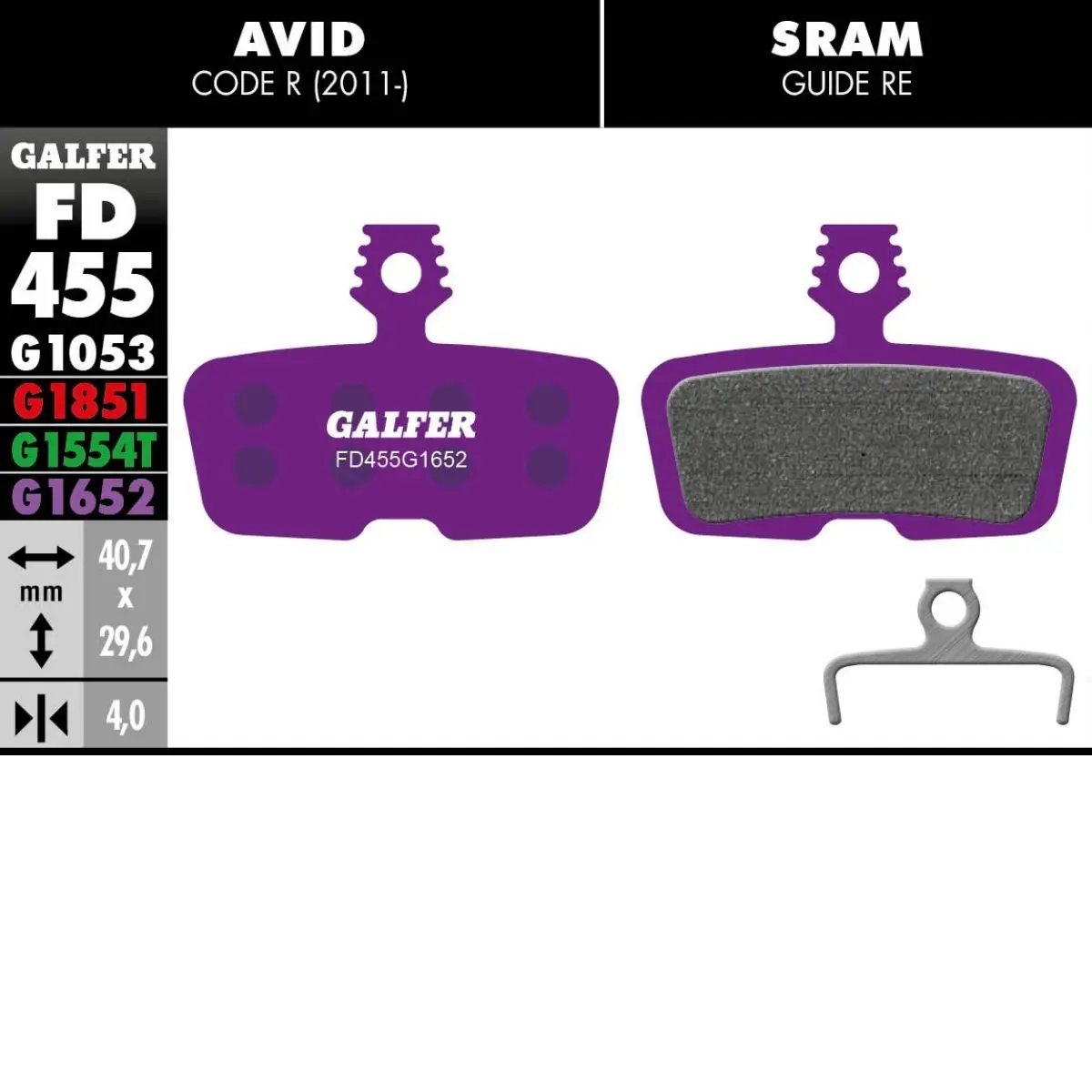 GALFER - BRAKE PADS - SRAM CODE image 12