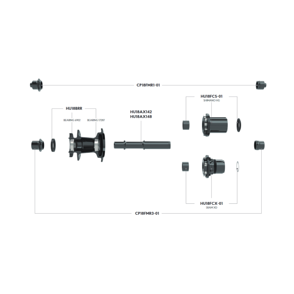 Funn Bearing and Spacer sets for Hubs image 2