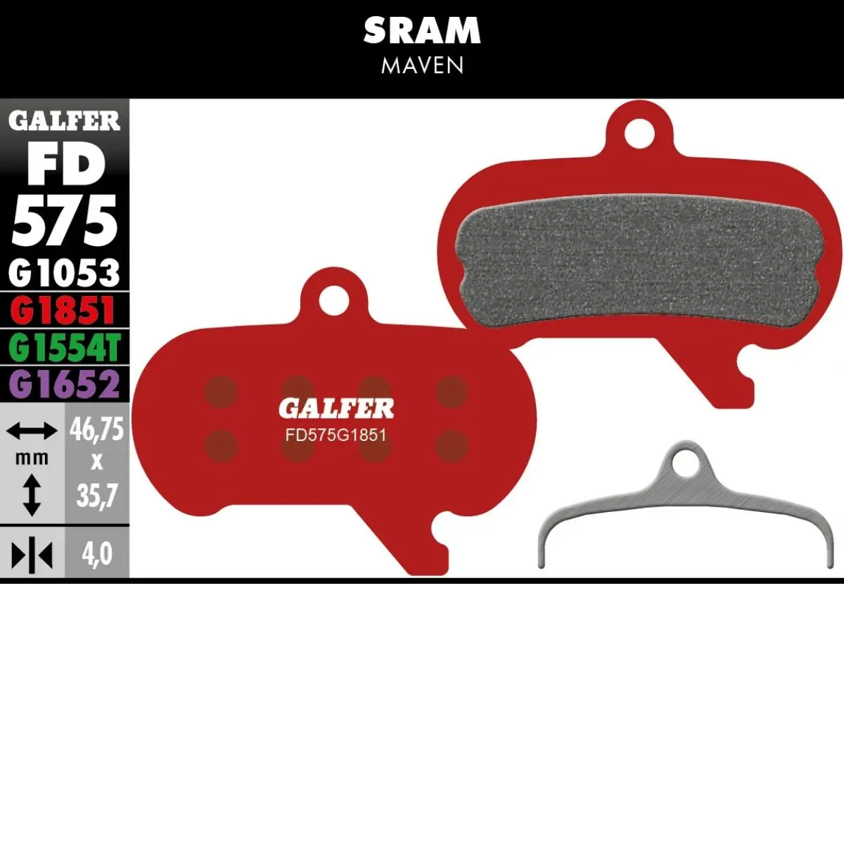 GALFER - BRAKE PADS - SRAM MAVEN image 10