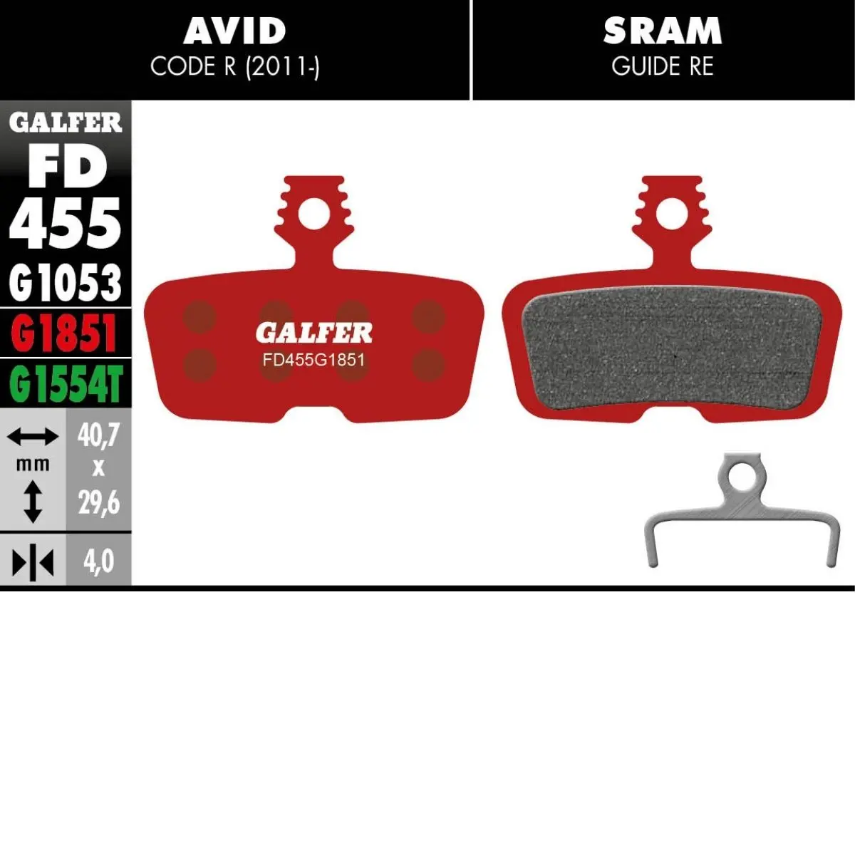 GALFER - BRAKE PADS - SRAM CODE image 10