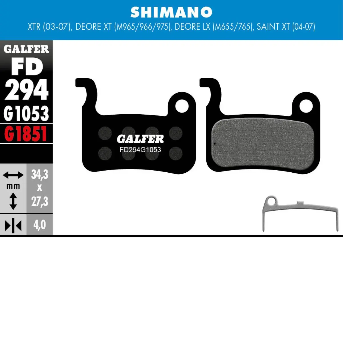 GALFER - BRAKE PADS - SHIMANO XT (LEGACY) image 3