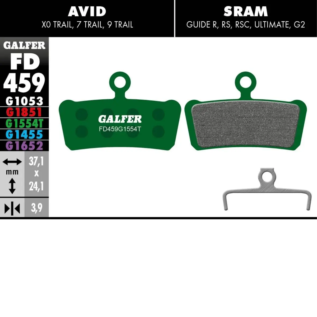 GALFER - BRAKE PADS - SRAM GUIDE / AVID X0 TRAIL image 11
