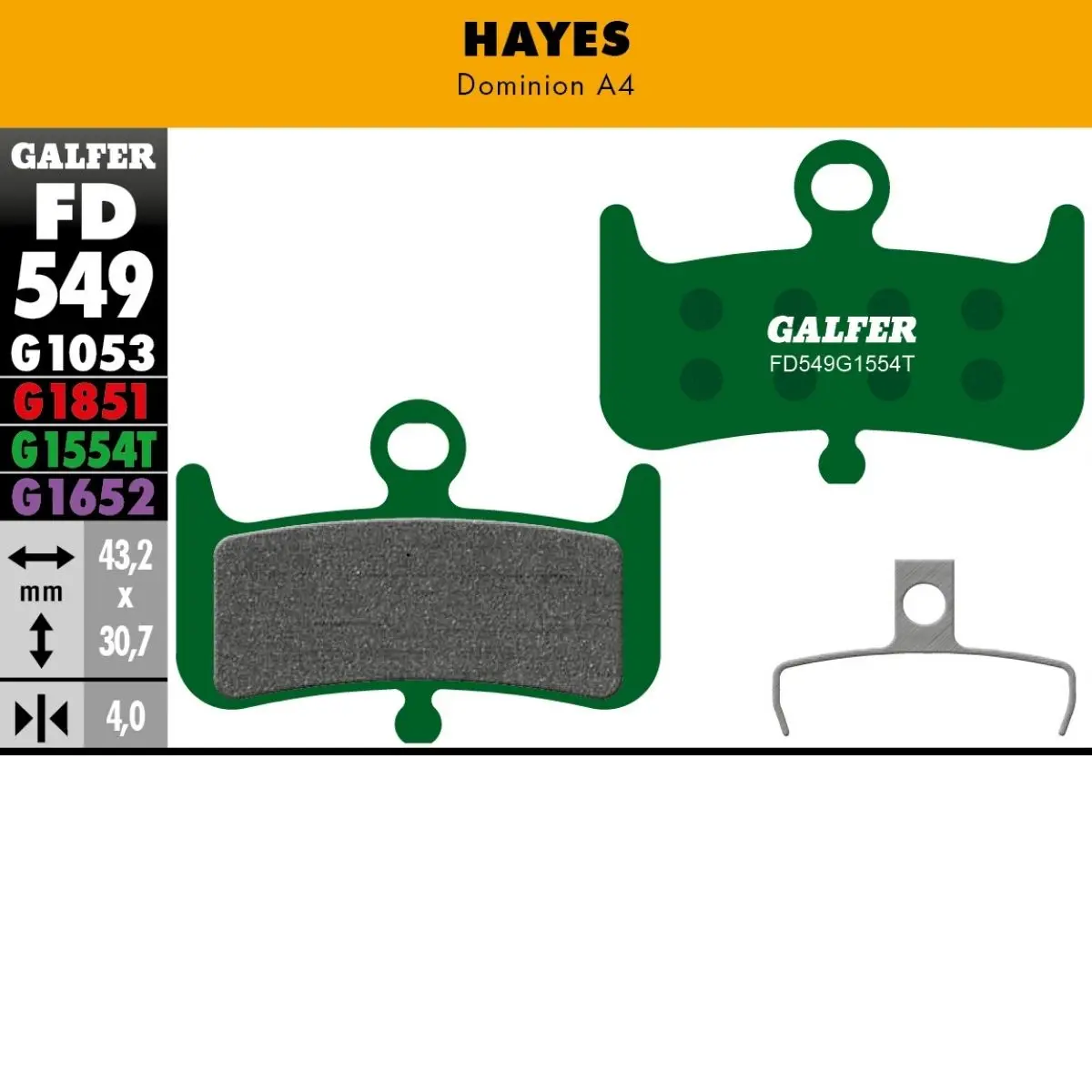 GALFER - BRAKE PADS - HAYES DOMINION A4 image 11