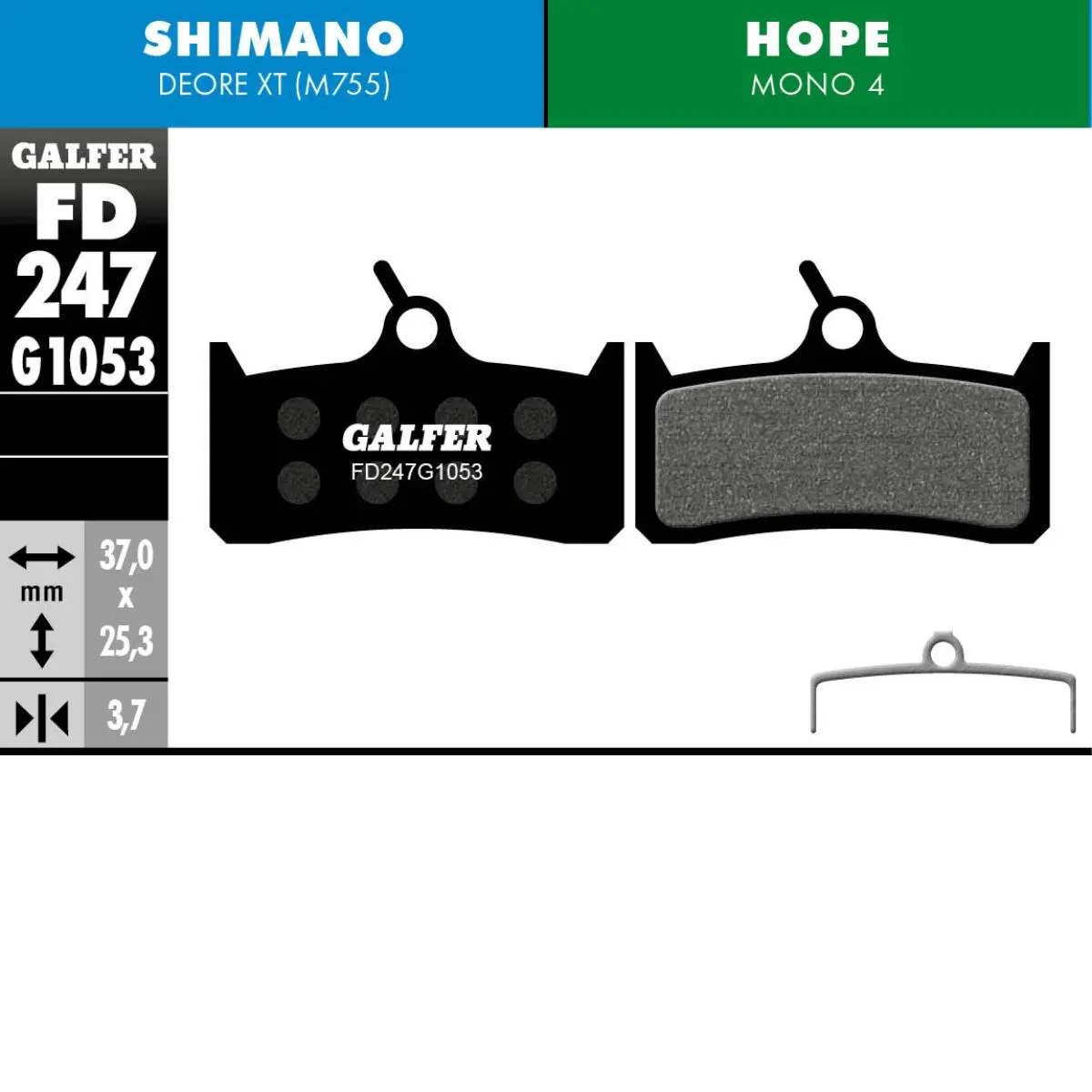 GALFER - BRAKE PADS - SHIMANO M755 / HOPE MONO M4 image 3