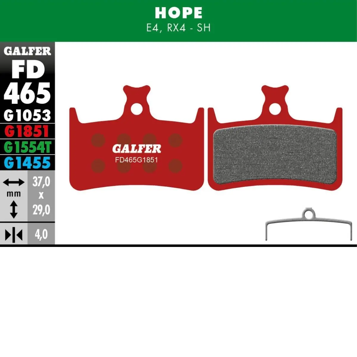 GALFER - BRAKE PADS - HOPE E4 image 8