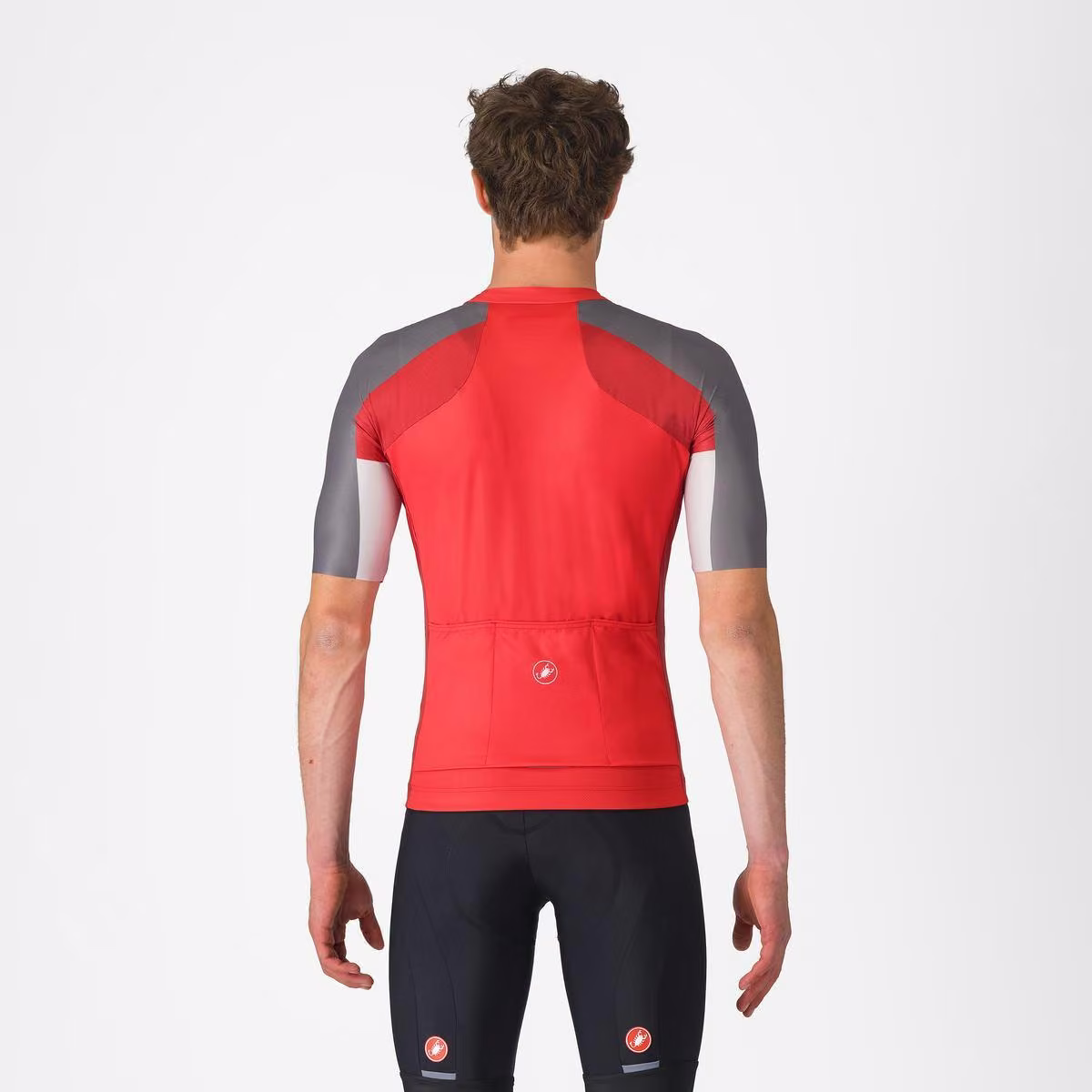 Castelli Entrata 6 Jersey Red/Smoky Gray - Silver Gray image 2