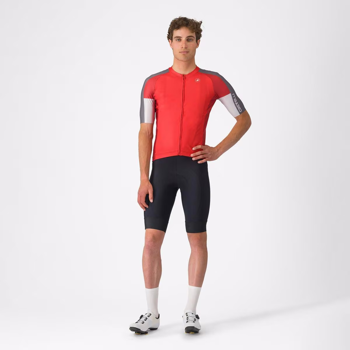 Castelli Entrata 6 Jersey Red/Smoky Gray - Silver Gray image 6