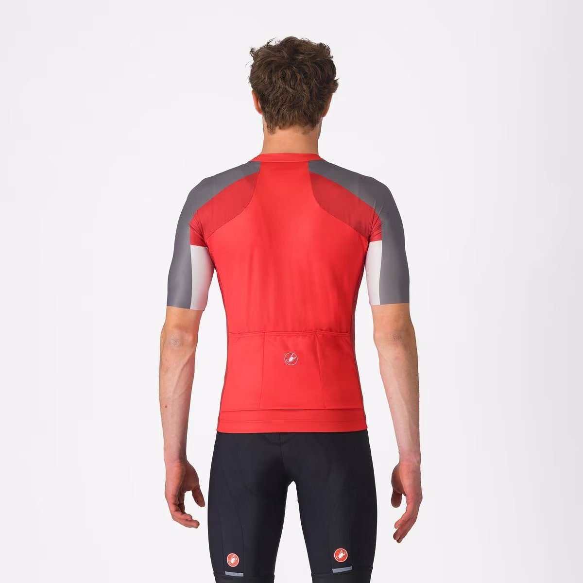 Castelli Entrata 6 Jersey Red/Smoky Gray - Silver Gray image 2