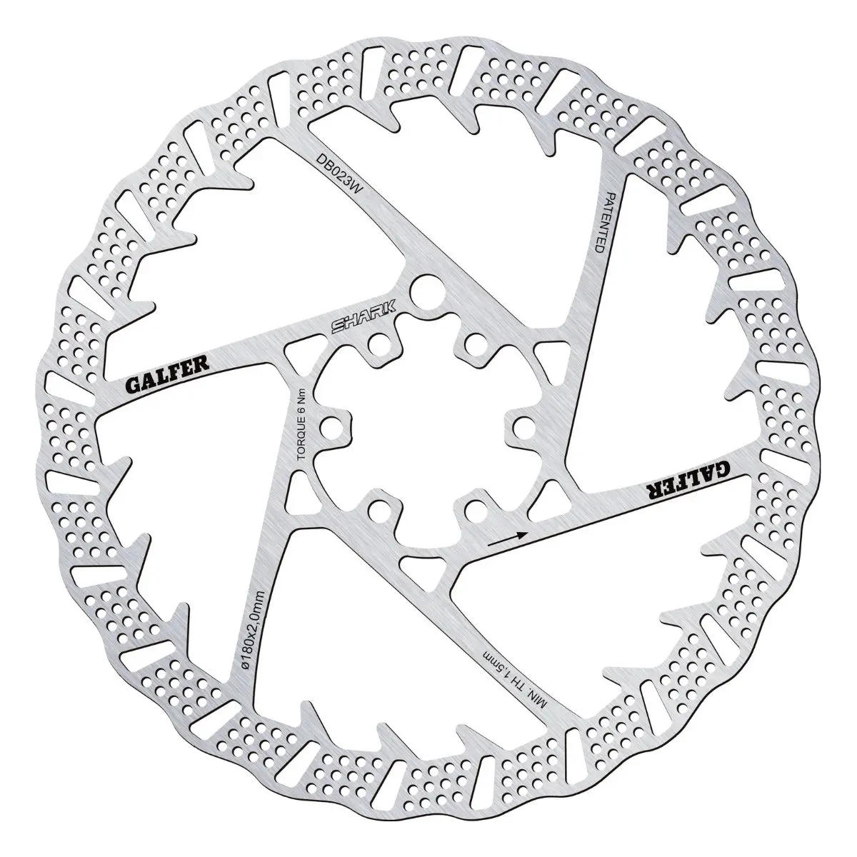 GALFER - MTB SHARK DISC ROTOR - 6-BOLT - 2MM