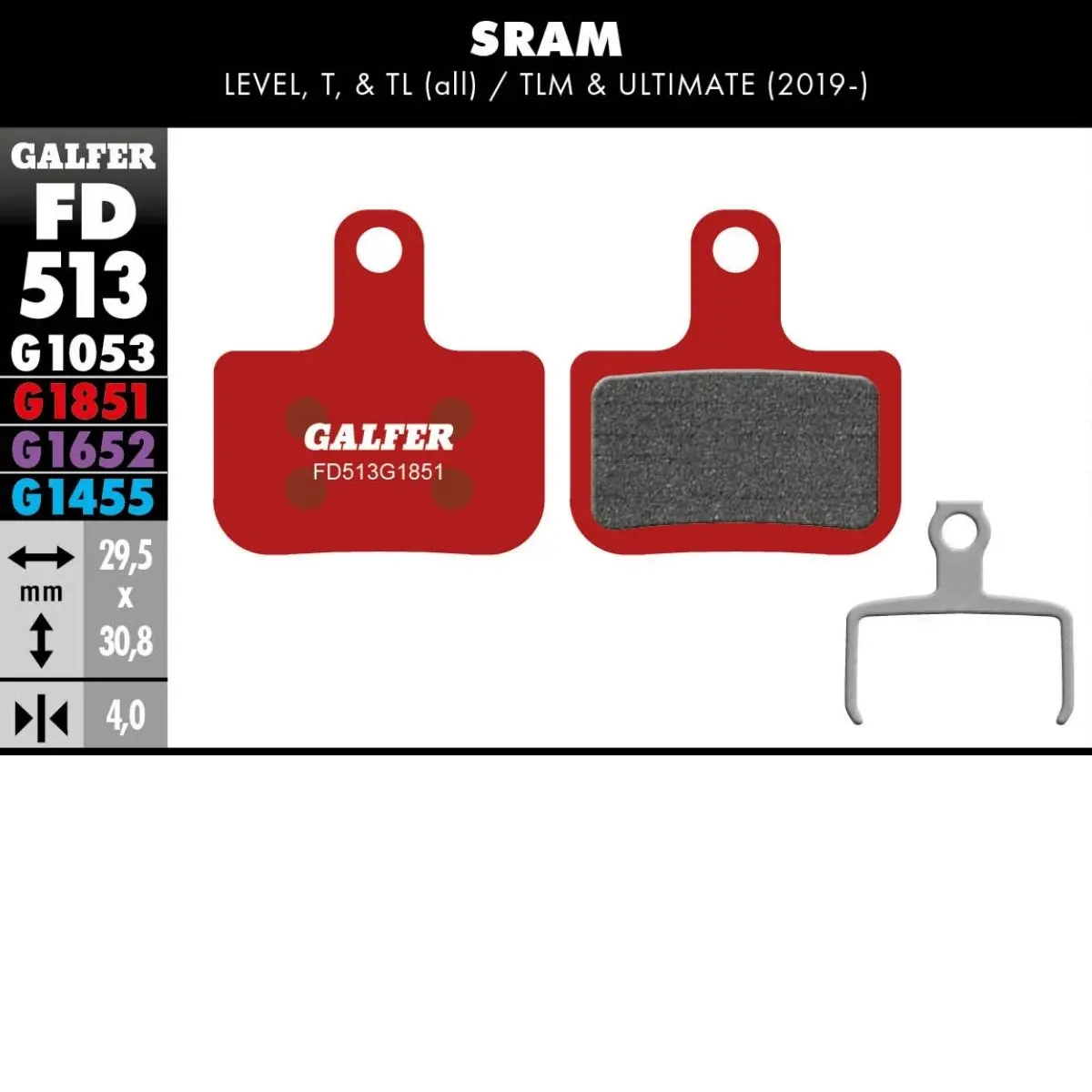 GALFER - BRAKE PADS - SRAM LEVEL image 10