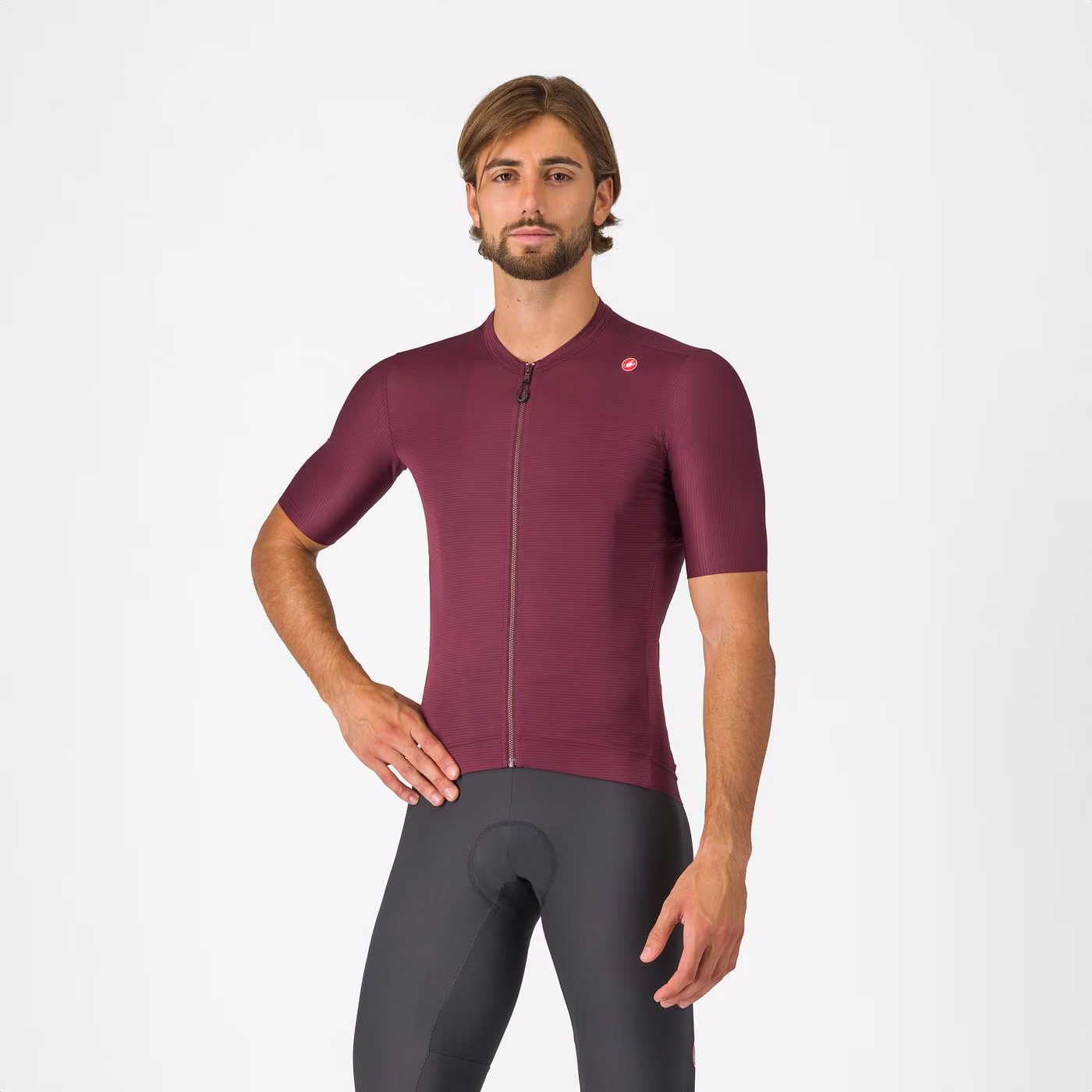 Castelli Espresso Men's Jersey Deep Bordeaux/Silver Moon