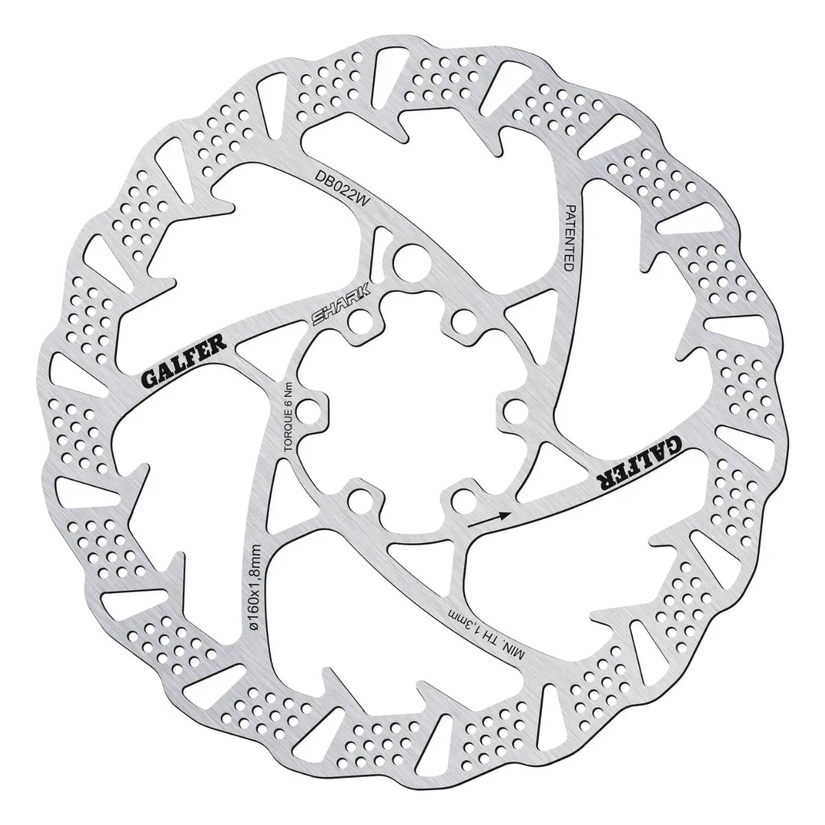 GALFER - MTB SHARK DISC ROTOR - 6 BOLT - 1.8MM