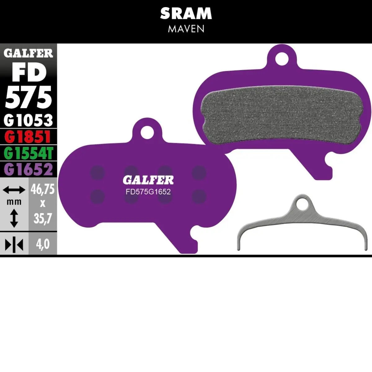 GALFER - BRAKE PADS - SRAM MAVEN image 12