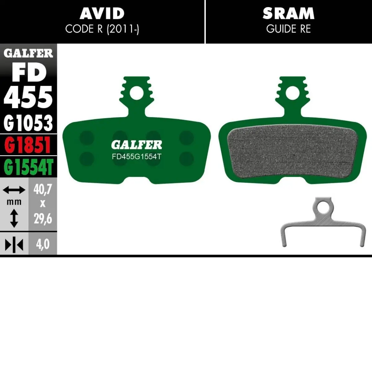 GALFER - BRAKE PADS - SRAM CODE image 11