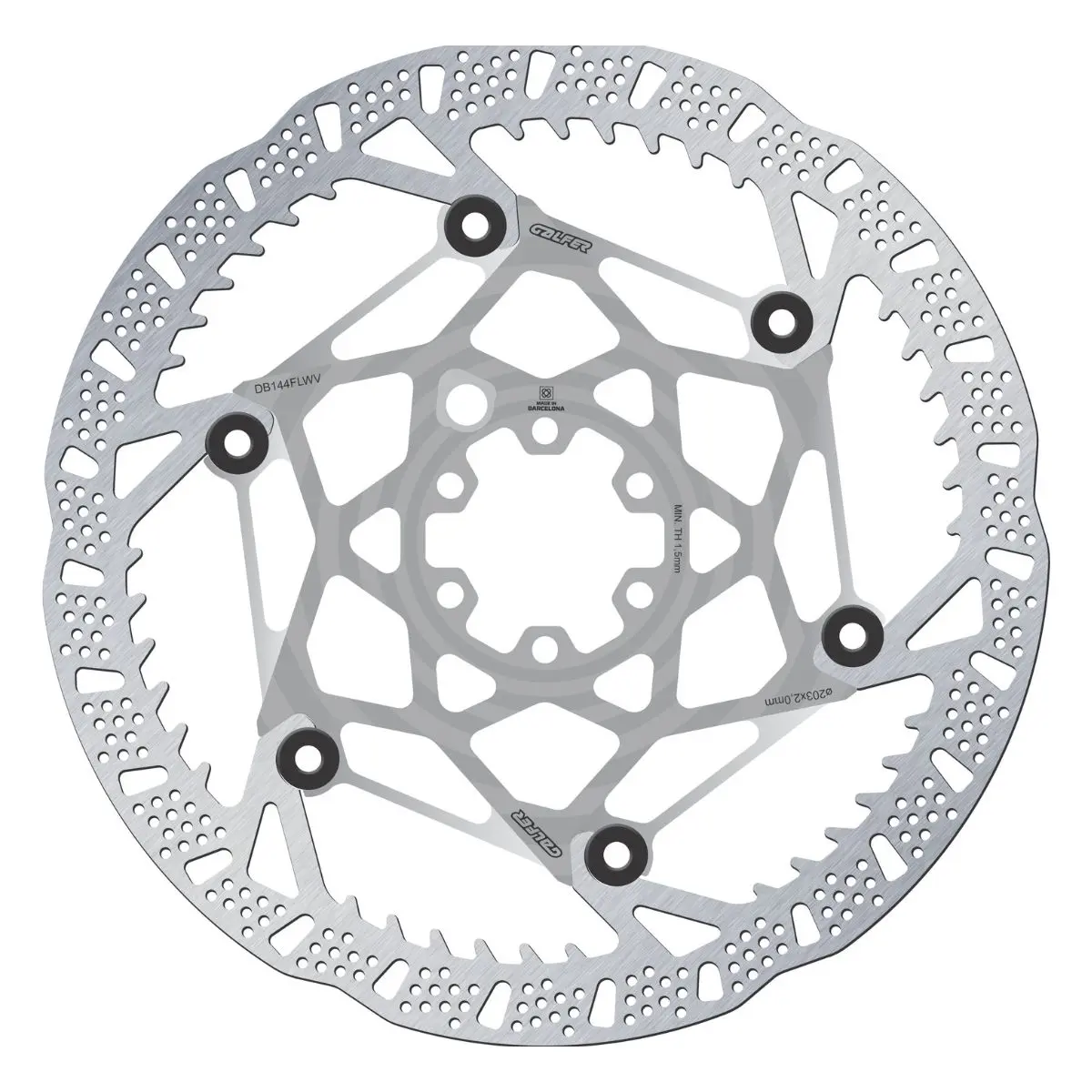 GALFER - MTB SHARK EVO DISC ROTOR - 6-BOLT - 2MM - RAW SILVER CORE image 3